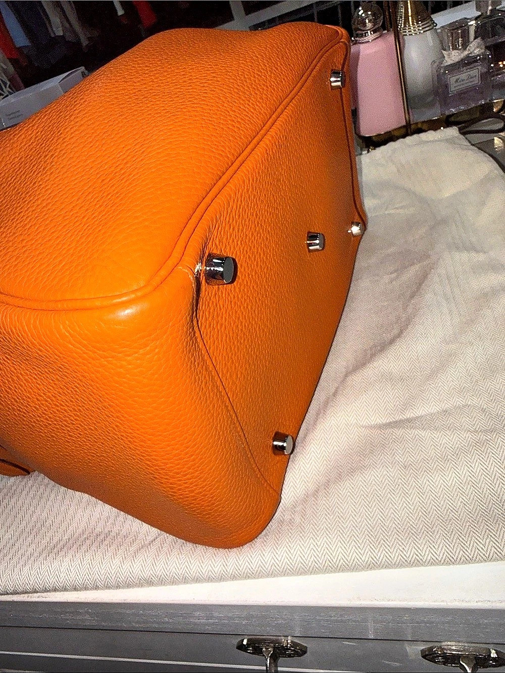 HERMES Clemence Leather Lindy 30 Authentic B23460 - Picture 6 of 12